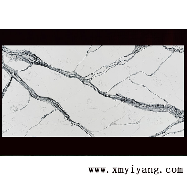 Hot Sale White Quartz Solid Surface Grey Veins Nice Interior Decor